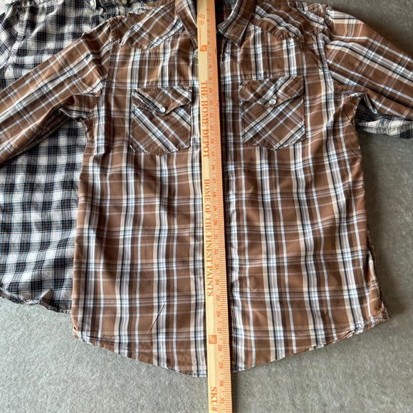 Goodfellow & Co Old Navy Pearl Snap Mossimo Mens Plaid Button Down Shirts Med Sm - Picture 6 of 15